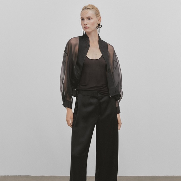 Massimo Dutti Organza Bomber Jacket S - STUDIO - Picture 2 of 16